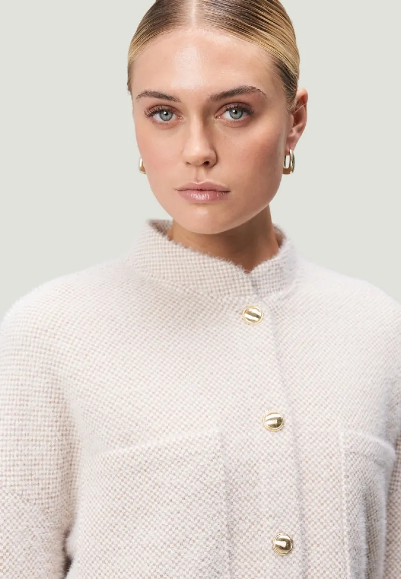 Zero Jacken*Sweatblazer strukturiert mit Knopfleiste creamcamel