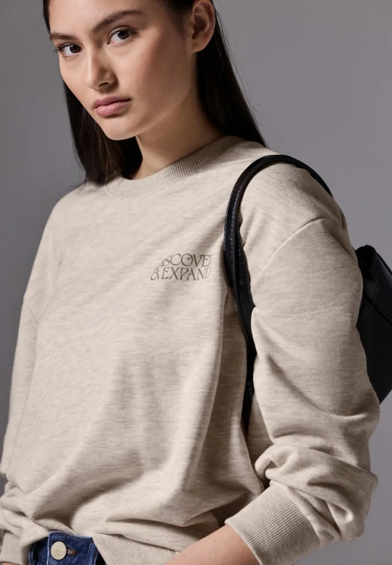 STREET ONE STUDIO Pullover & Sweatshirts*Sweater mit Rundhals cloud cream mel.