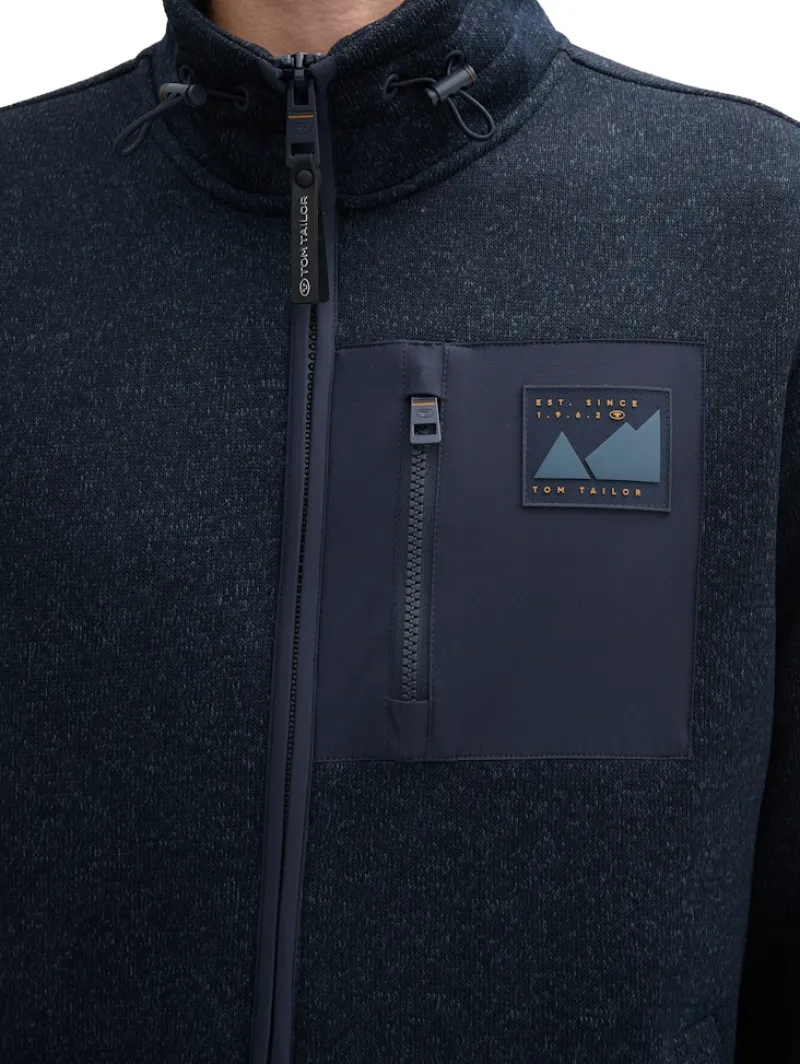 Tom Tailor Pullover & Sweatshirts|Big Boys*Sweatjacke aus Fleece navy melange structure