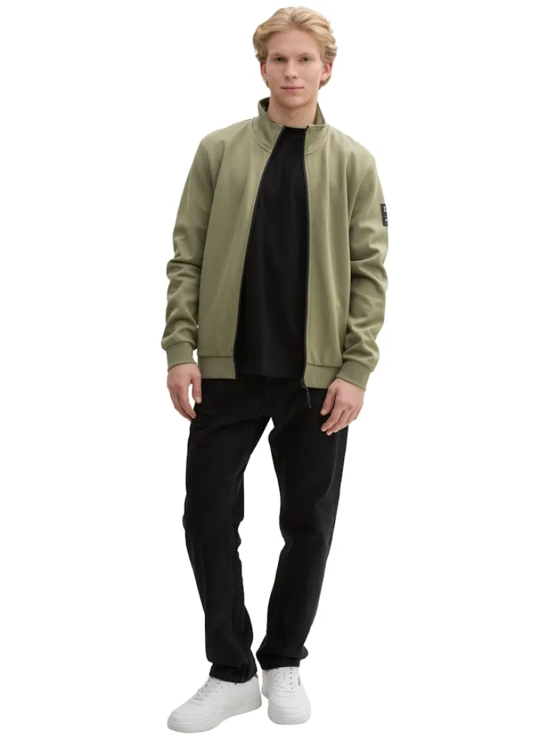 Tom Tailor Denim Pullover & Sweatshirts*Sweatjacke mit Stehkragen tree moss green