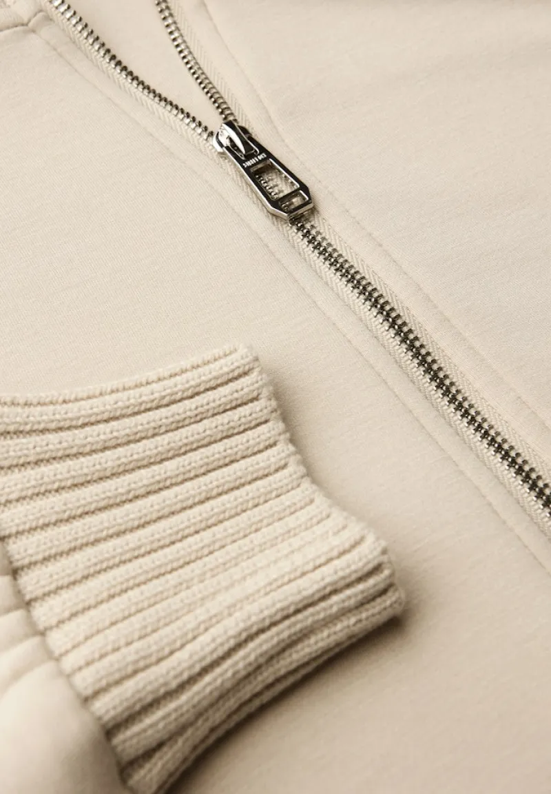 Street One Pullover & Sweatshirts*Sweatjacke mit Strickdetails soft fawn beige