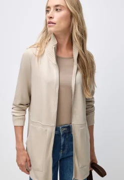 Street One Pullover & Sweatshirts*Sweatjacke mit Strickdetails soft fawn beige