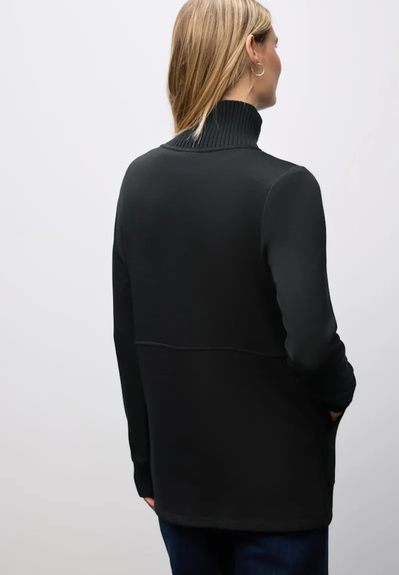 Street One Pullover & Sweatshirts*Sweatjacke mit Strickdetails Black