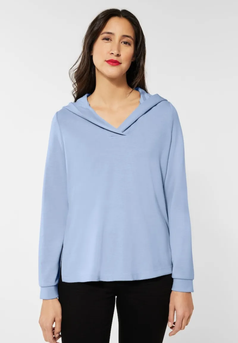 Street One Pullover & Sweatshirts*Sweatpullover mit Kapuze light lake blue