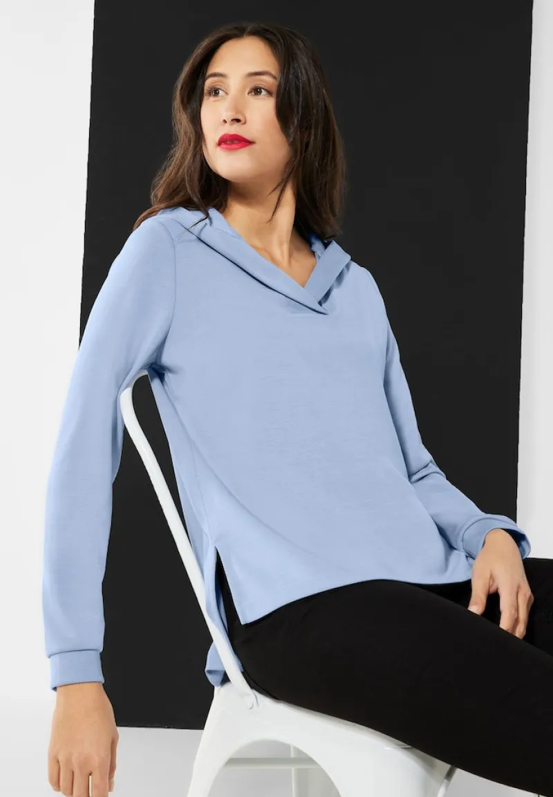 Street One Pullover & Sweatshirts*Sweatpullover mit Kapuze light lake blue