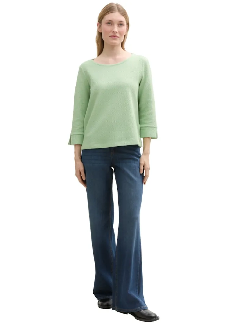 Tom Tailor Pullover & Sweatshirts*Sweatshirt aus Bio-Baumwolle green structure