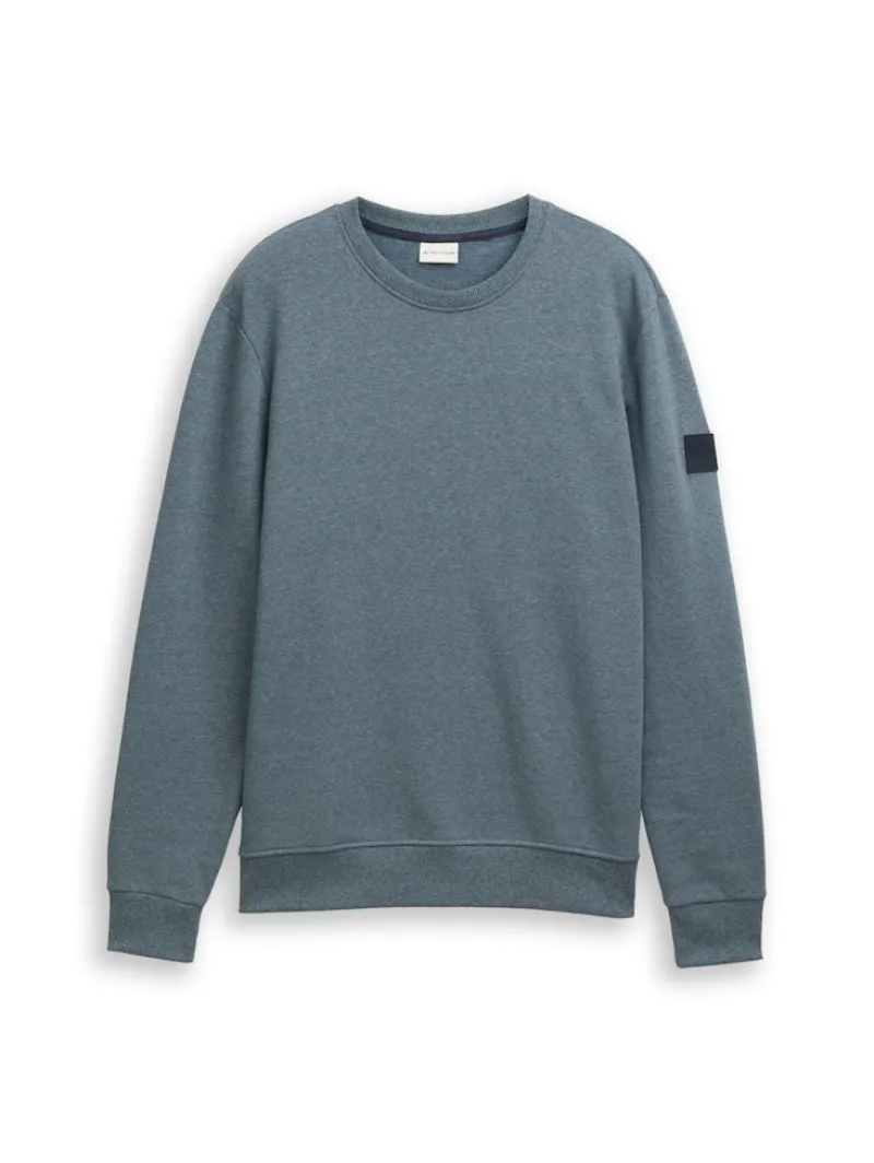 Tom Tailor Pullover & Sweatshirts|Big Boys*Sweatshirt in Melange-Optik grey mint navy structure