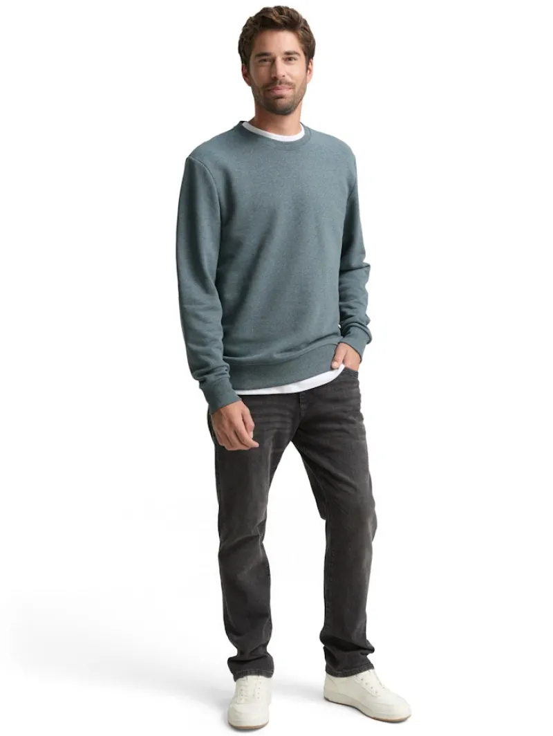 Tom Tailor Pullover & Sweatshirts|Big Boys*Sweatshirt in Melange-Optik grey mint navy structure