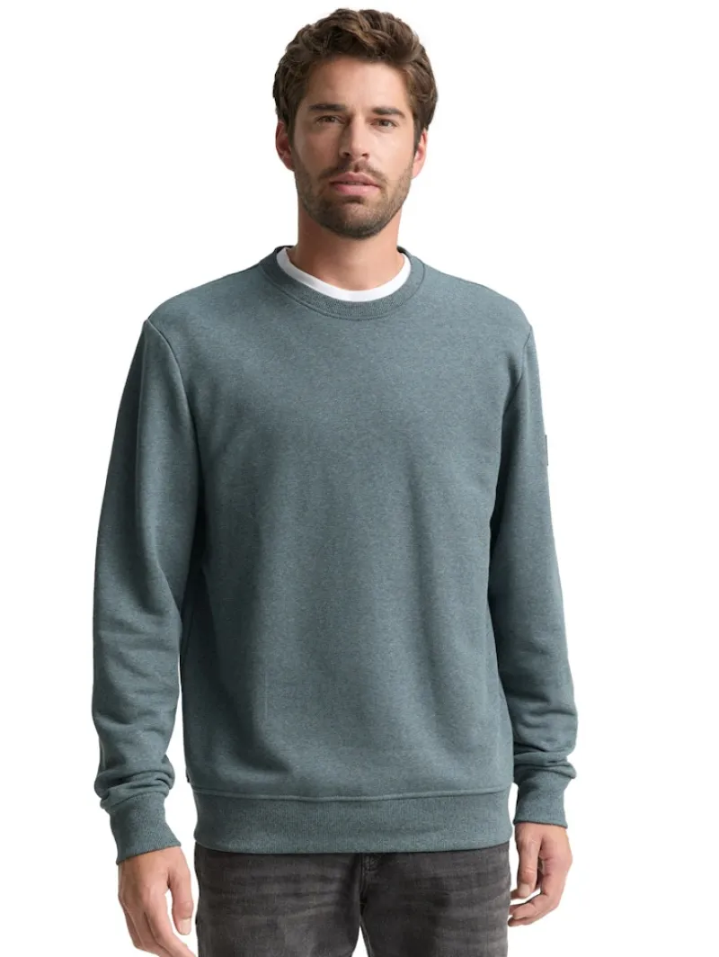 Tom Tailor Pullover & Sweatshirts|Big Boys*Sweatshirt in Melange-Optik grey mint navy structure