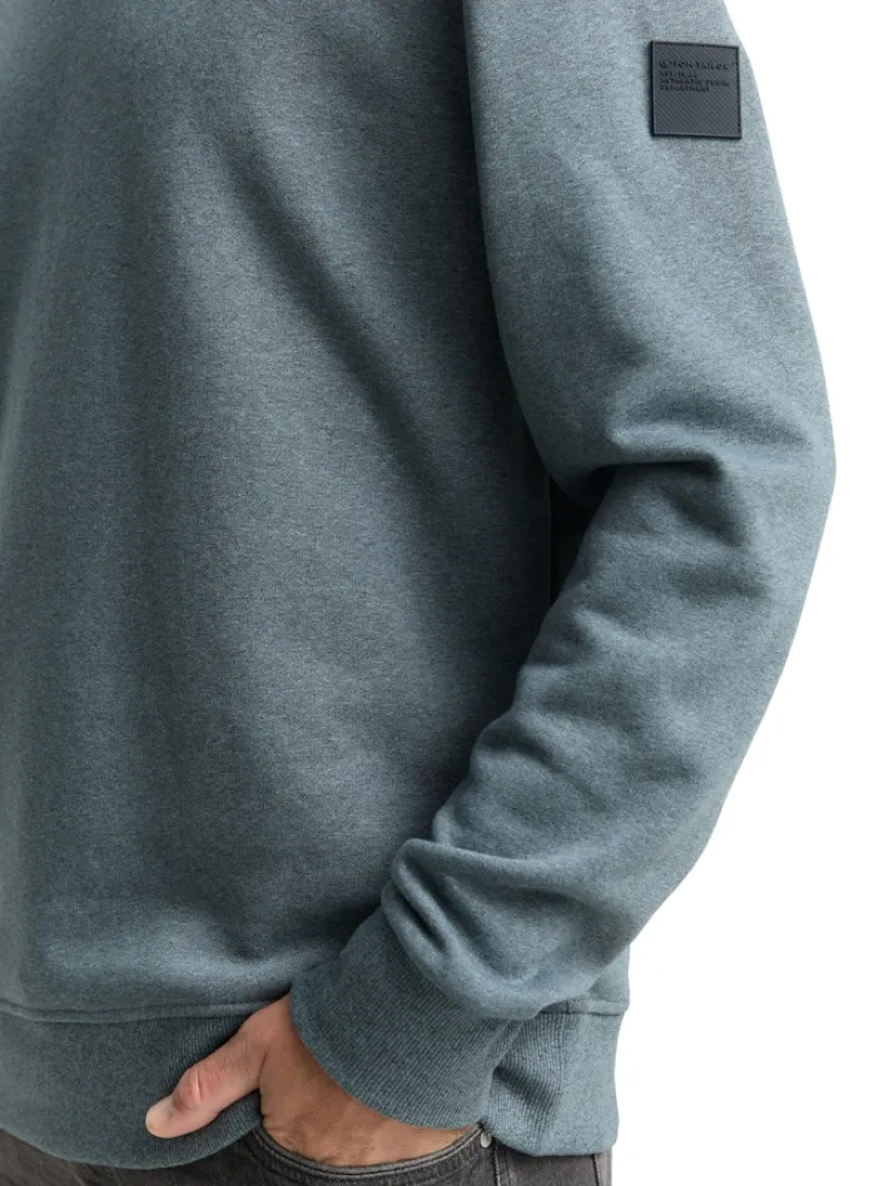 Tom Tailor Pullover & Sweatshirts|Big Boys*Sweatshirt in Melange-Optik grey mint navy structure