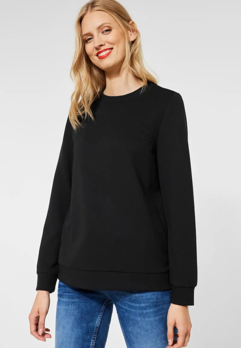 Street One Pullover & Sweatshirts*Sweatshirt in Unifarbe Black