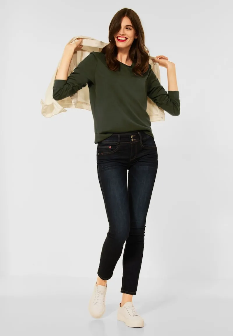 Street One Pullover & Sweatshirts*Sweatshirt in Unifarbe full olive