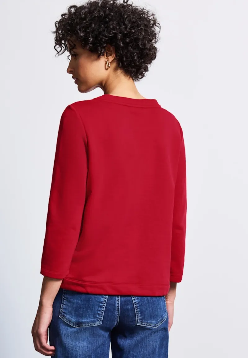 Street One Pullover & Sweatshirts*Sweatshirt in Unifarbe glory red
