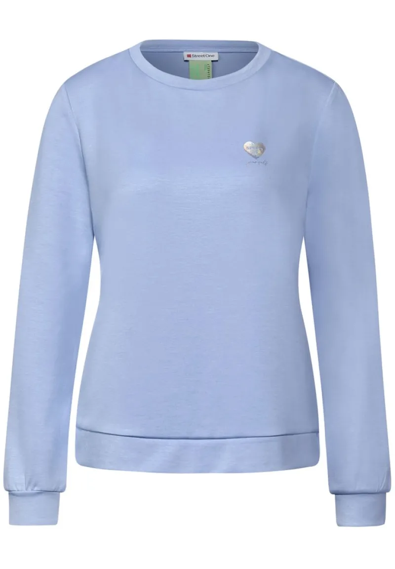 Street One Pullover & Sweatshirts*Sweatshirt in Unifarbe mid sunny blue