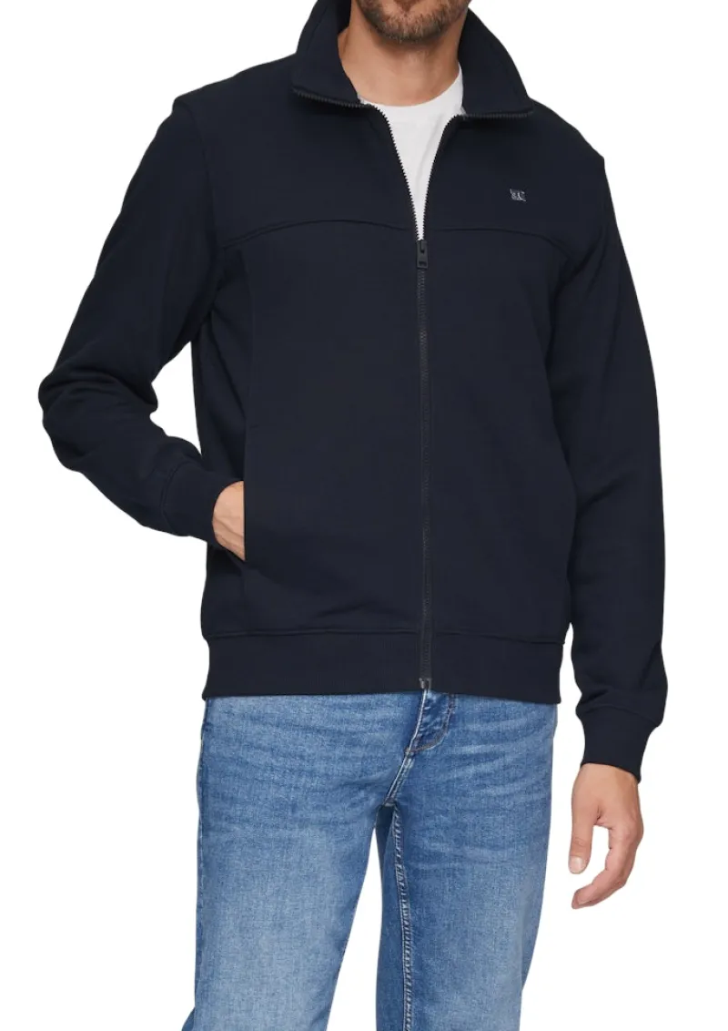 s.Oliver Pullover & Sweatshirts|Big Boys*Sweatshirt Jacke mit Stehkragen und Logo-Detail Blau