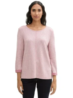 Tom Tailor Pullover & Sweatshirts*Sweatshirt mit 3/4-Arm pink velvet melange