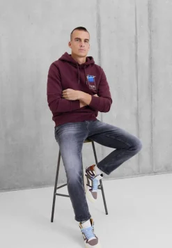 Street One Men Pullover & Sweatshirts|Big Boys*Sweatshirt mit Kapuze burgundy red