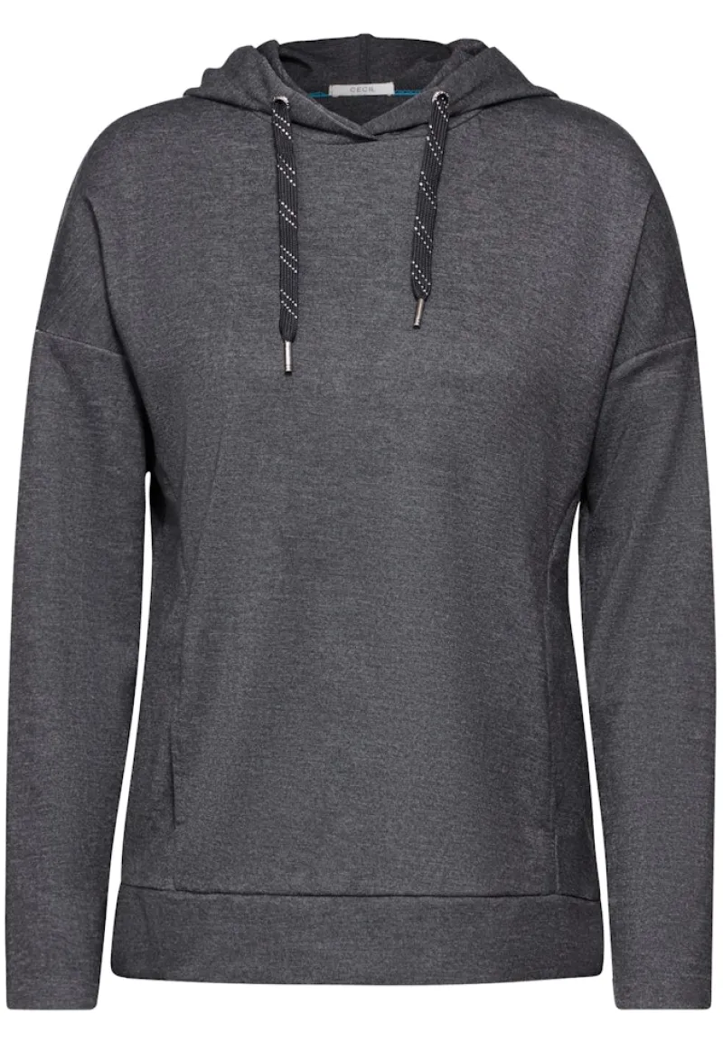 Cecil Pullover & Sweatshirts*Sweatshirt mit Kapuze charcoal grey melange