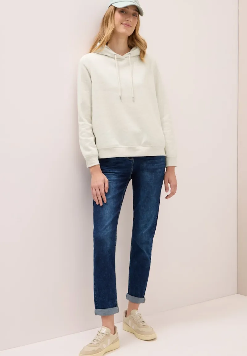 Cecil Pullover & Sweatshirts*Sweatshirt mit Kapuze oat milk beige melange