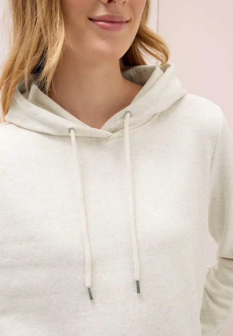 Cecil Pullover & Sweatshirts*Sweatshirt mit Kapuze oat milk beige melange