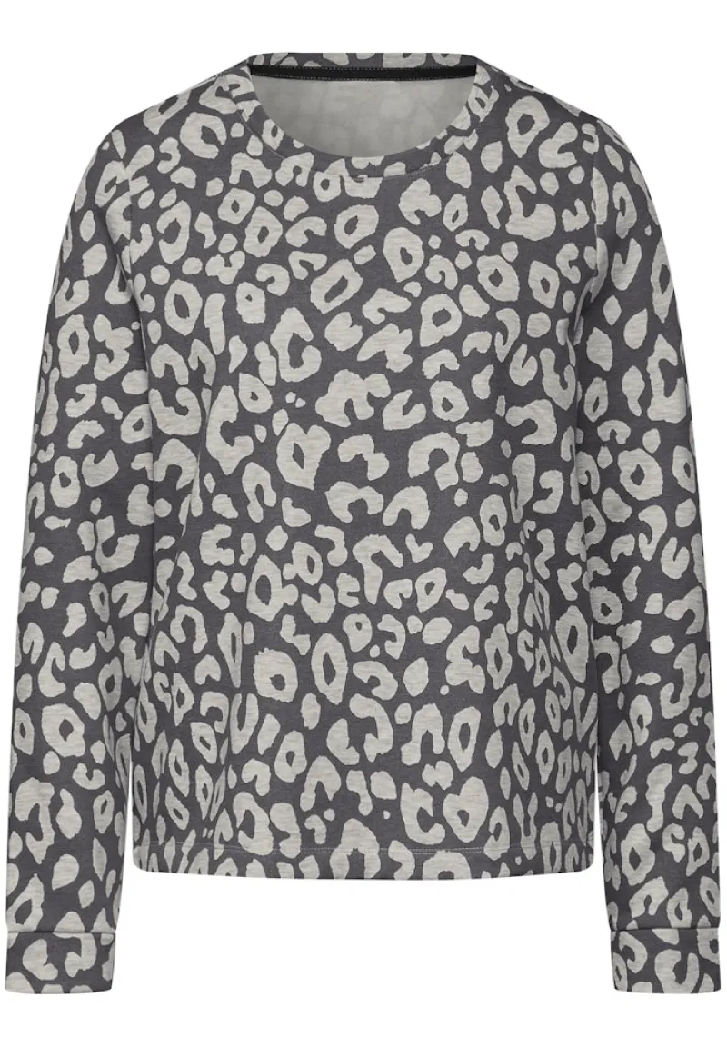 Street One Pullover & Sweatshirts*Sweatshirt mit Leo-Muster echo grey mel.