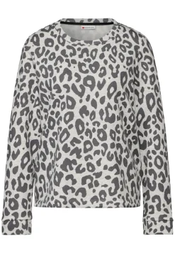 Street One Pullover & Sweatshirts*Sweatshirt mit Leo-Muster heather grey mel.