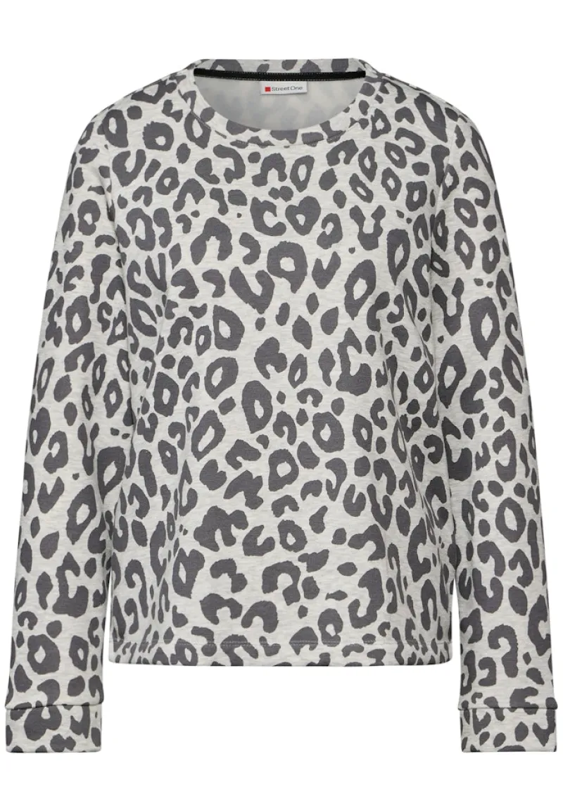 Street One Pullover & Sweatshirts*Sweatshirt mit Leo-Muster heather grey mel.