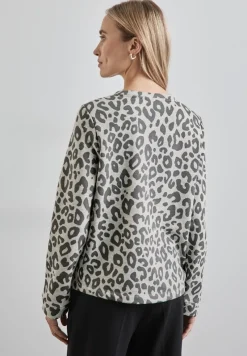 Street One Pullover & Sweatshirts*Sweatshirt mit Leo-Muster heather grey mel.