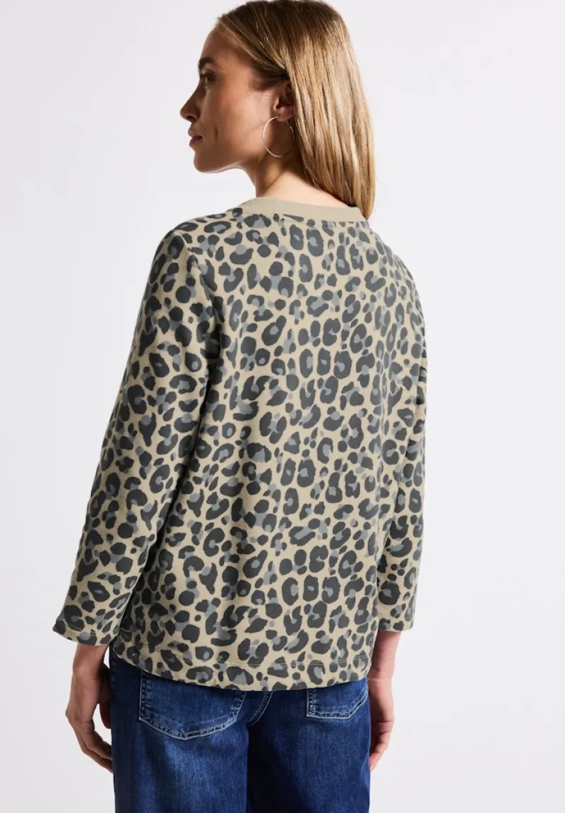 Street One Pullover & Sweatshirts*Sweatshirt mit Leo-Muster coastal beige