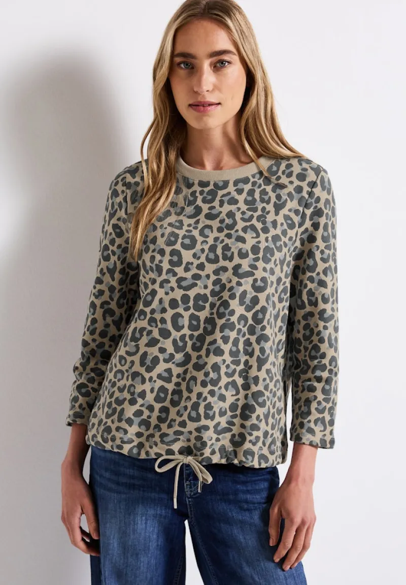 Street One Pullover & Sweatshirts*Sweatshirt mit Leo-Muster coastal beige