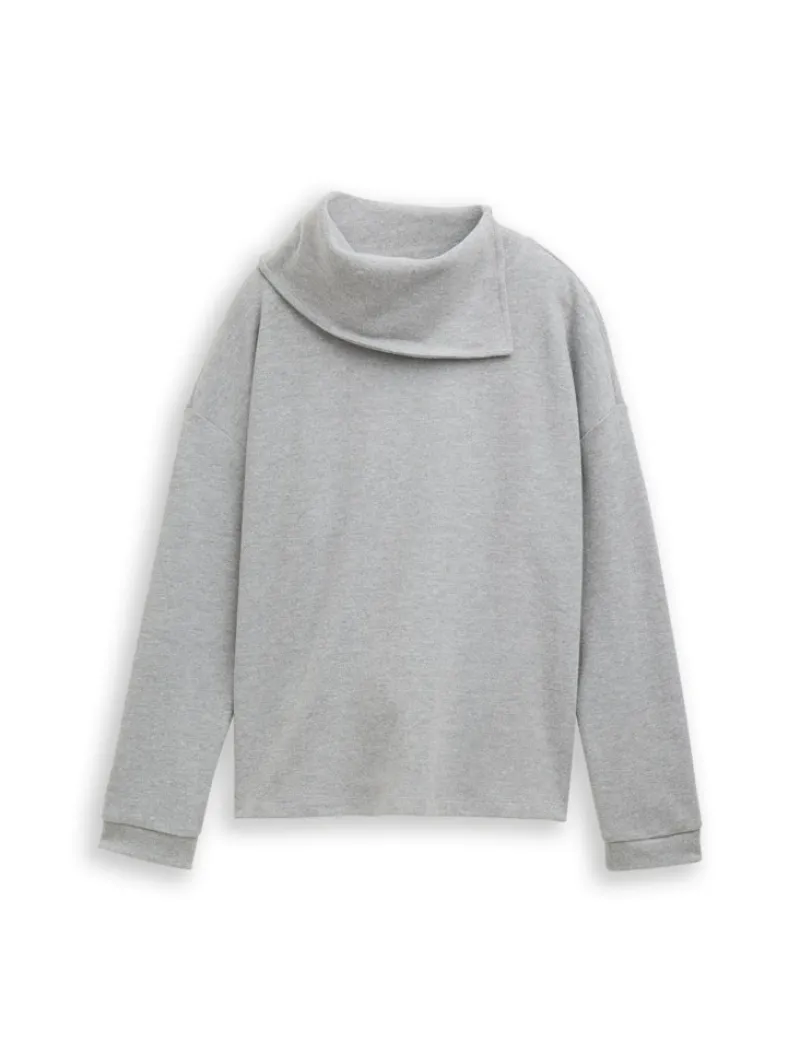 Tom Tailor Pullover & Sweatshirts*Sweatshirt mit Rollkragen medium silver grey melange