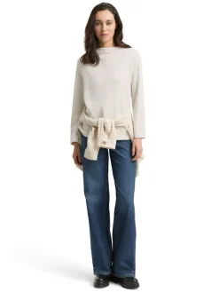 Tom Tailor Pullover & Sweatshirts*Sweatshirt mit Stehkragen sand stone beige melange