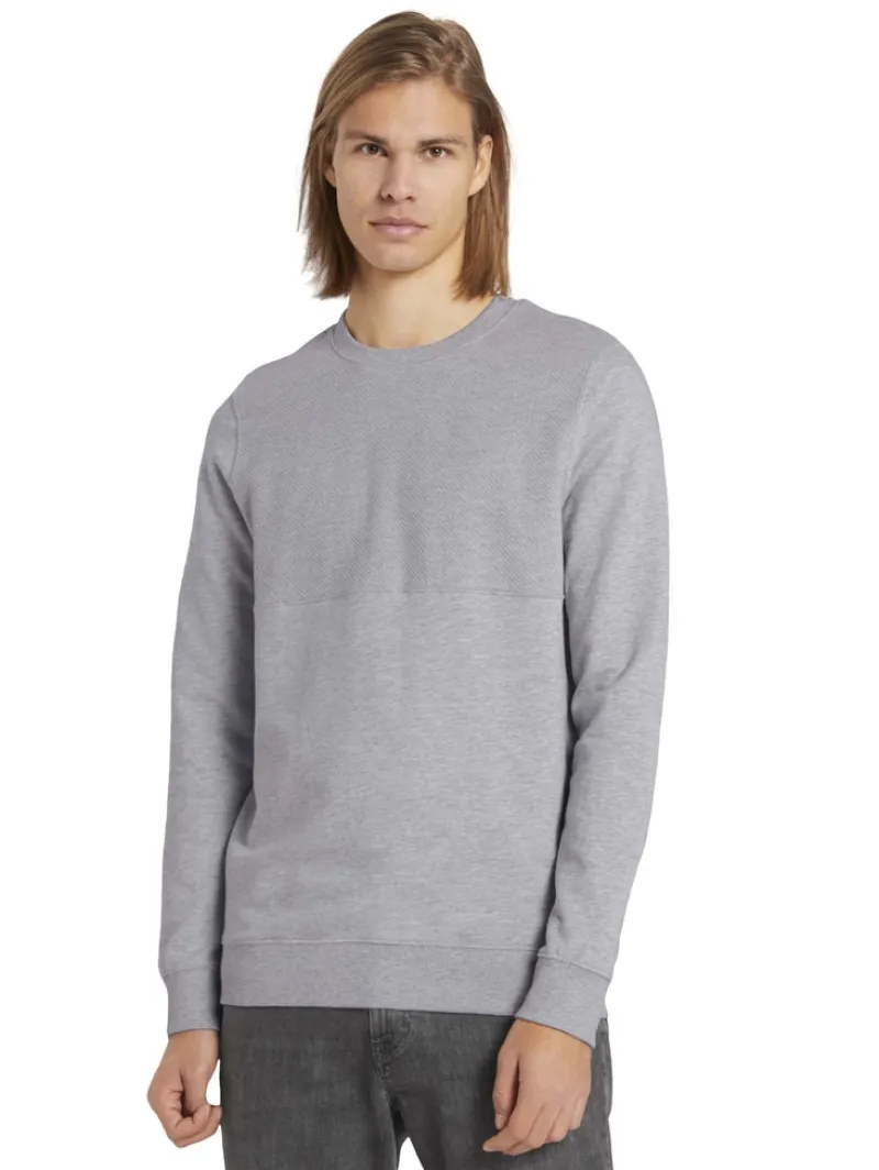 Tom Tailor Denim Pullover & Sweatshirts*Sweatshirt mit Stepp-Struktur light stone grey melange