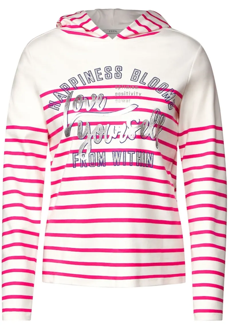 Cecil Pullover & Sweatshirts*Sweatshirt mit Streifen fresh pink