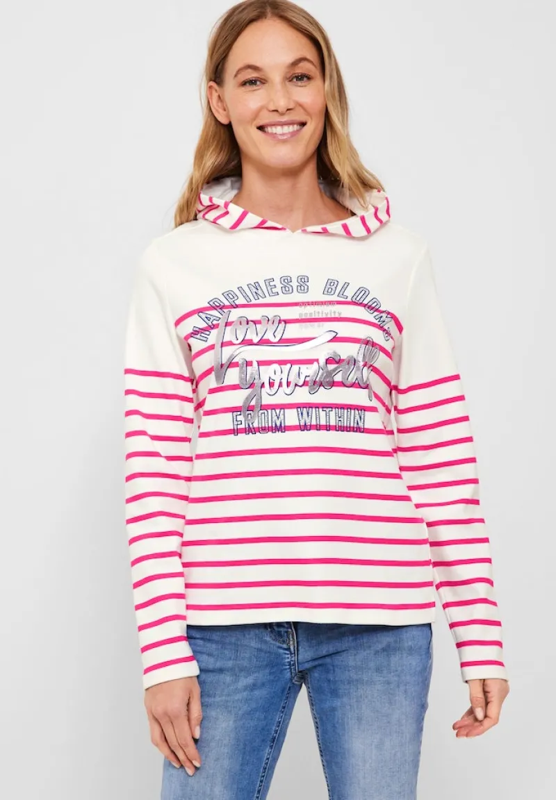 Cecil Pullover & Sweatshirts*Sweatshirt mit Streifen fresh pink