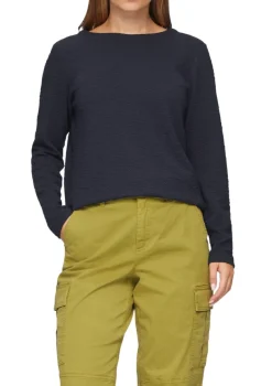 s.Oliver Pullover & Sweatshirts*Sweatshirt mit Struktur Blau