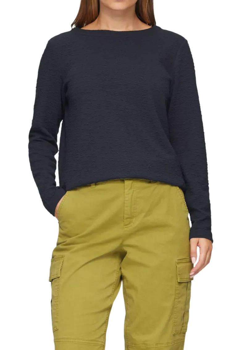 s.Oliver Pullover & Sweatshirts*Sweatshirt mit Struktur Blau