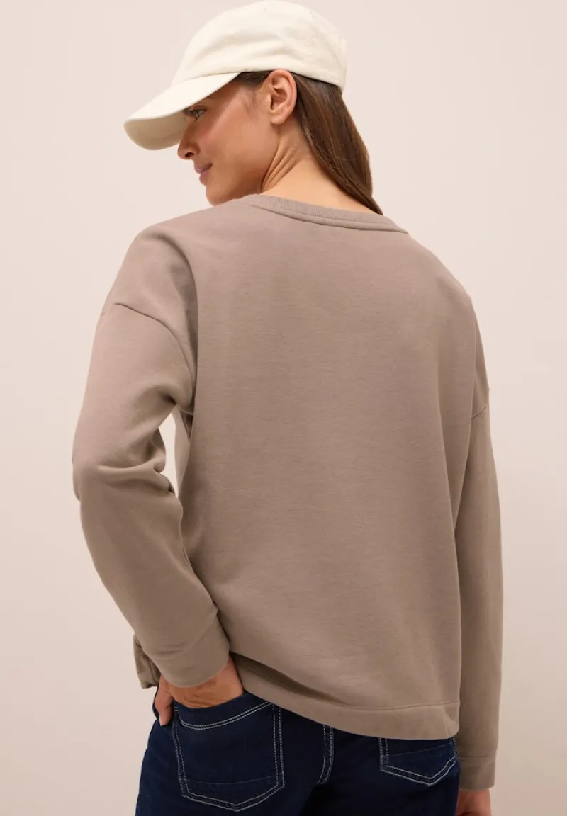 Cecil Pullover & Sweatshirts*Sweatshirt mit Tunnelzug natural taupe