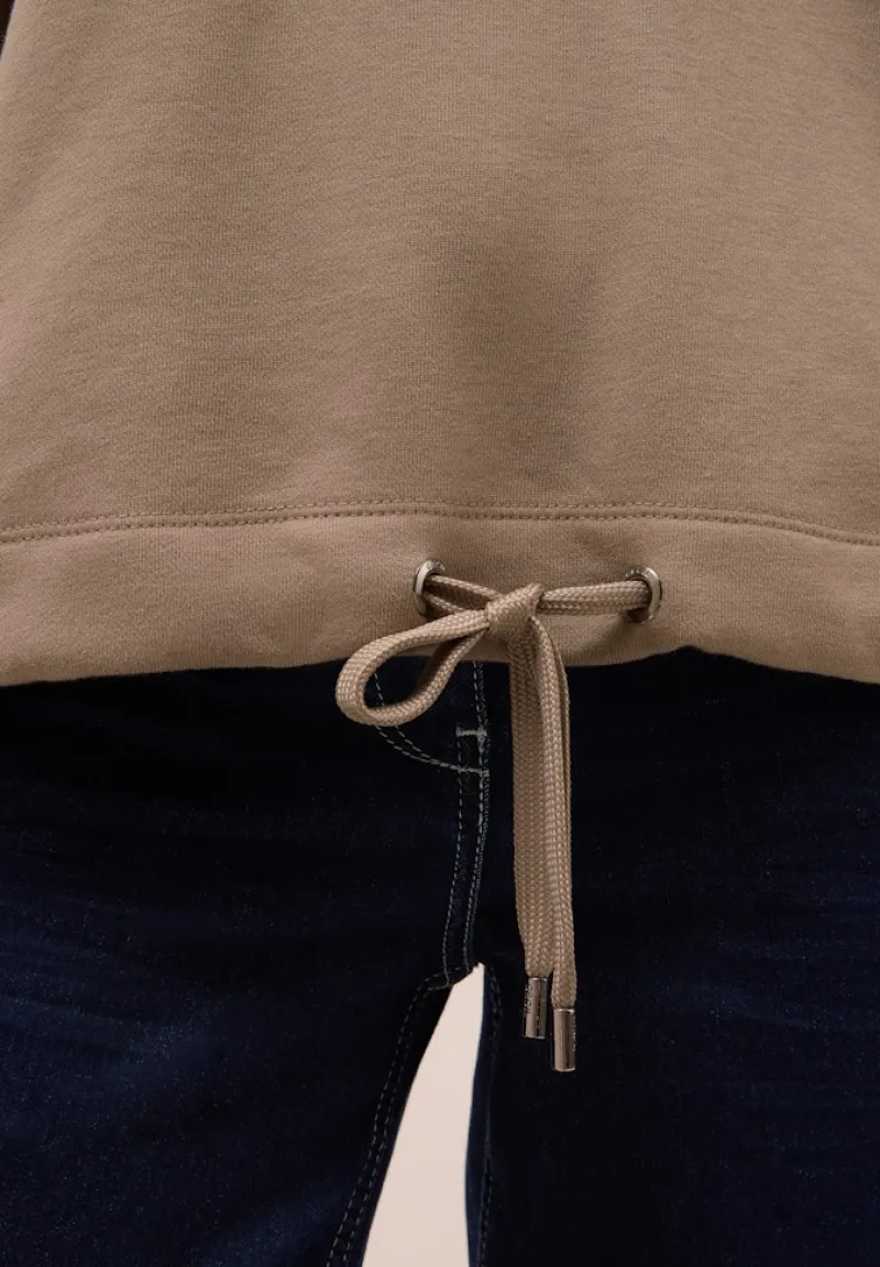 Cecil Pullover & Sweatshirts*Sweatshirt mit Tunnelzug natural taupe