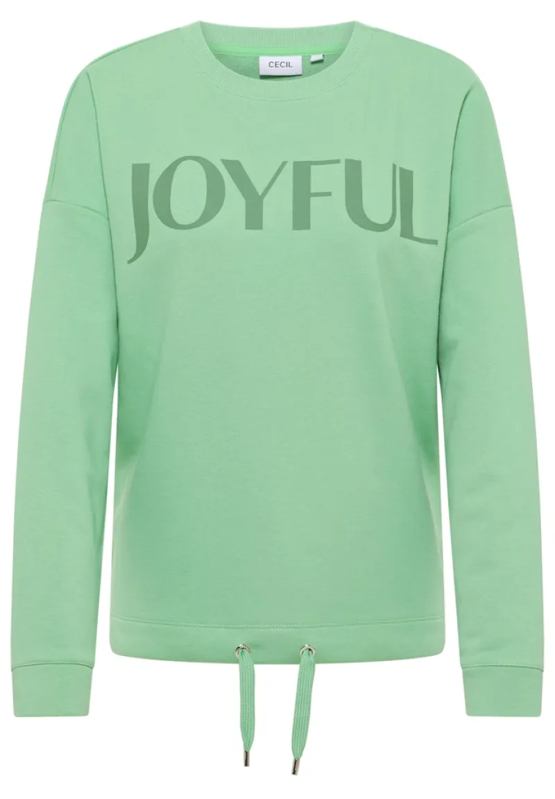 Cecil Pullover & Sweatshirts*Sweatshirt mit Tunnelzug fennel green
