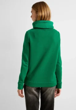 Cecil Pullover & Sweatshirts*Sweatshirt mit Volumenkragen easy green