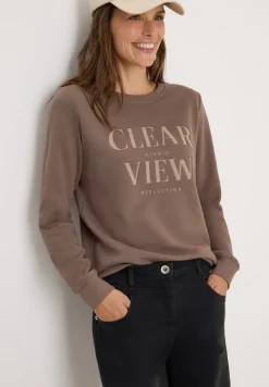 Cecil Pullover & Sweatshirts*Sweatshirt mit Wording cocoa taupe