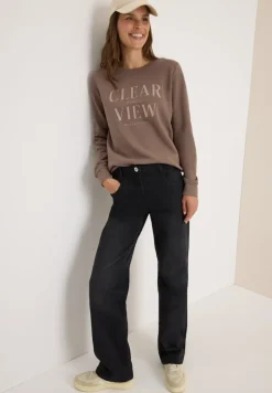 Cecil Pullover & Sweatshirts*Sweatshirt mit Wording cocoa taupe