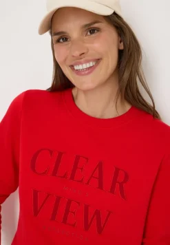 Cecil Pullover & Sweatshirts*Sweatshirt mit Wording Fiery Red