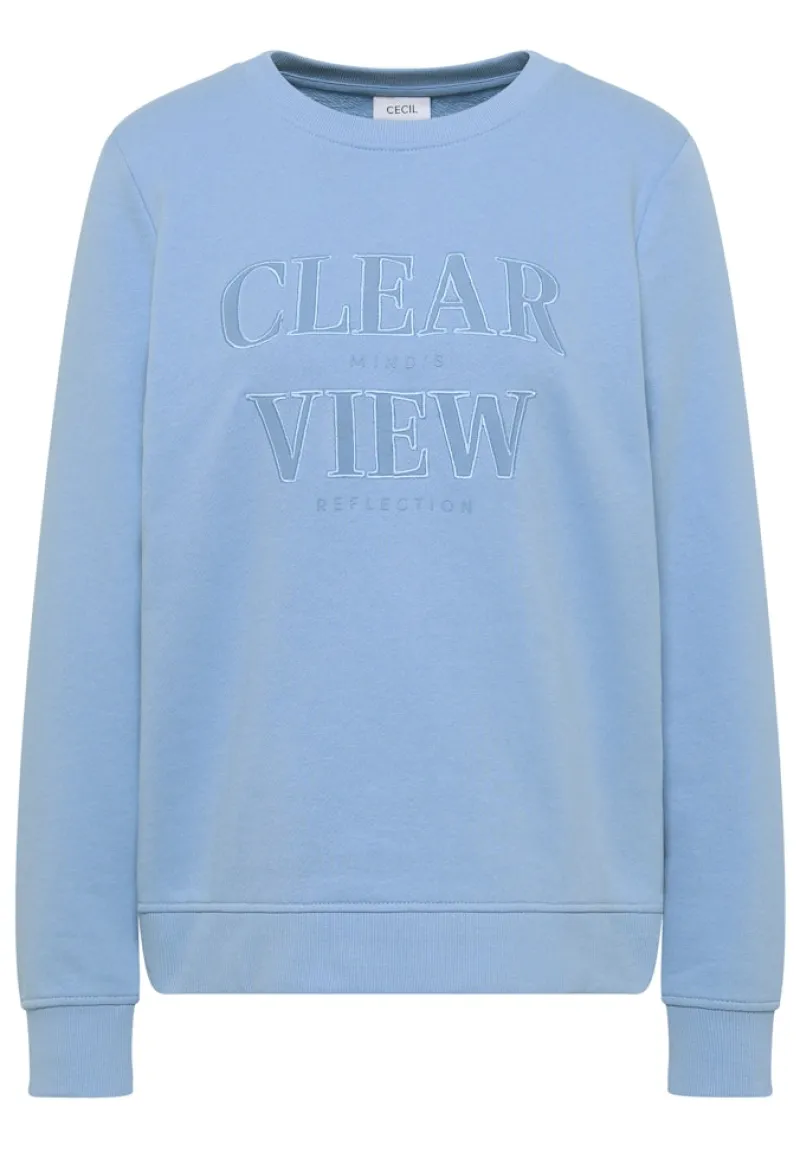 Cecil Pullover & Sweatshirts*Sweatshirt mit Wording sporty light blue