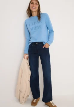 Cecil Pullover & Sweatshirts*Sweatshirt mit Wording sporty light blue