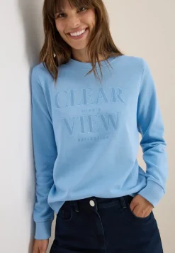Cecil Pullover & Sweatshirts*Sweatshirt mit Wording sporty light blue