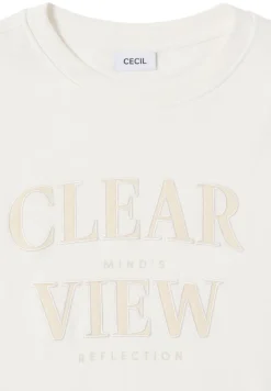 Cecil Pullover & Sweatshirts*Sweatshirt mit Wording vanilla white