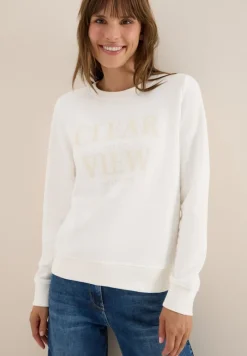 Cecil Pullover & Sweatshirts*Sweatshirt mit Wording vanilla white