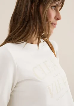 Cecil Pullover & Sweatshirts*Sweatshirt mit Wording vanilla white